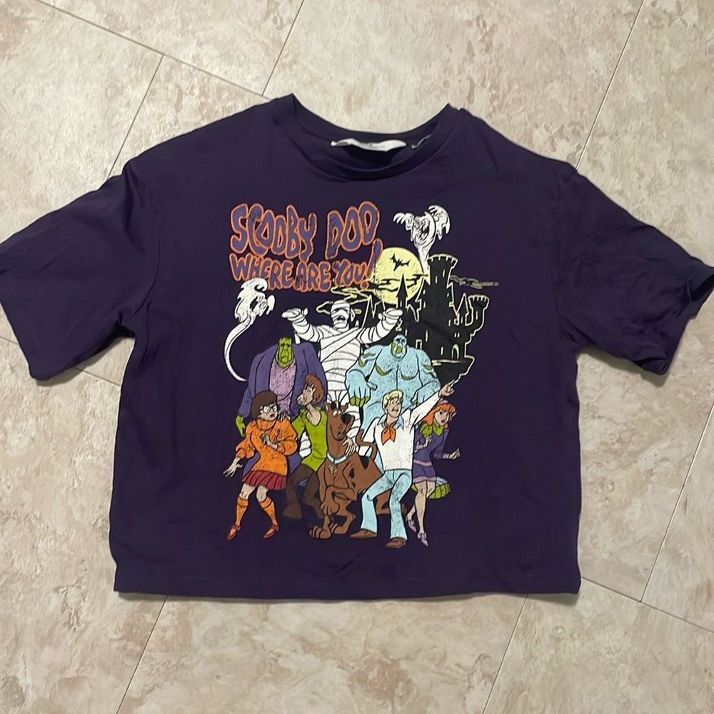 🍀Sale 4/$20 NWOT H&M kids Scooby Doo vintage look boxy cropped graphic t-shirt